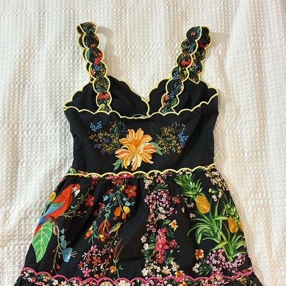 Black Delicate Forest Scarves Organic Cotton Maxi Dress - Picture 5 of 9